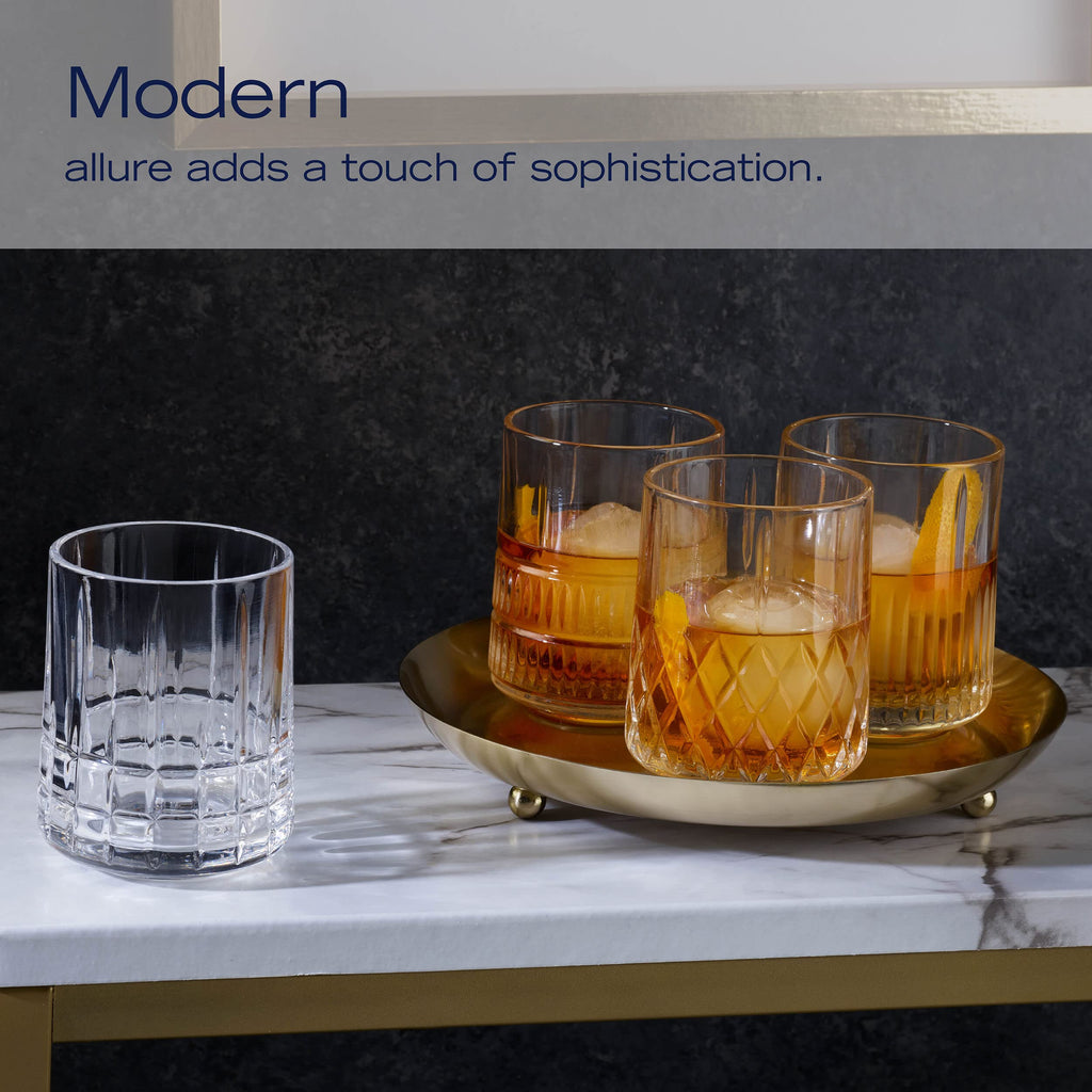Mikasa Carrick Double Old Fashioned Rocks Whiskey, Set of 4
