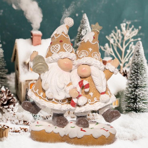 Hodao Gingerbread Man Gnome Decorations - Handmade Swedish Tomte Figurines for Home Decor, Winter New Year Gifts (1pcs Brown)