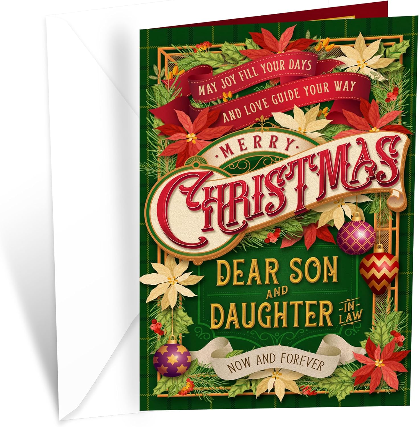 Prime Greetings Christmas Card for Son and Daughter-in-Law - Eco-Friendly, Thick Card Stock | 5in x 7.75in
