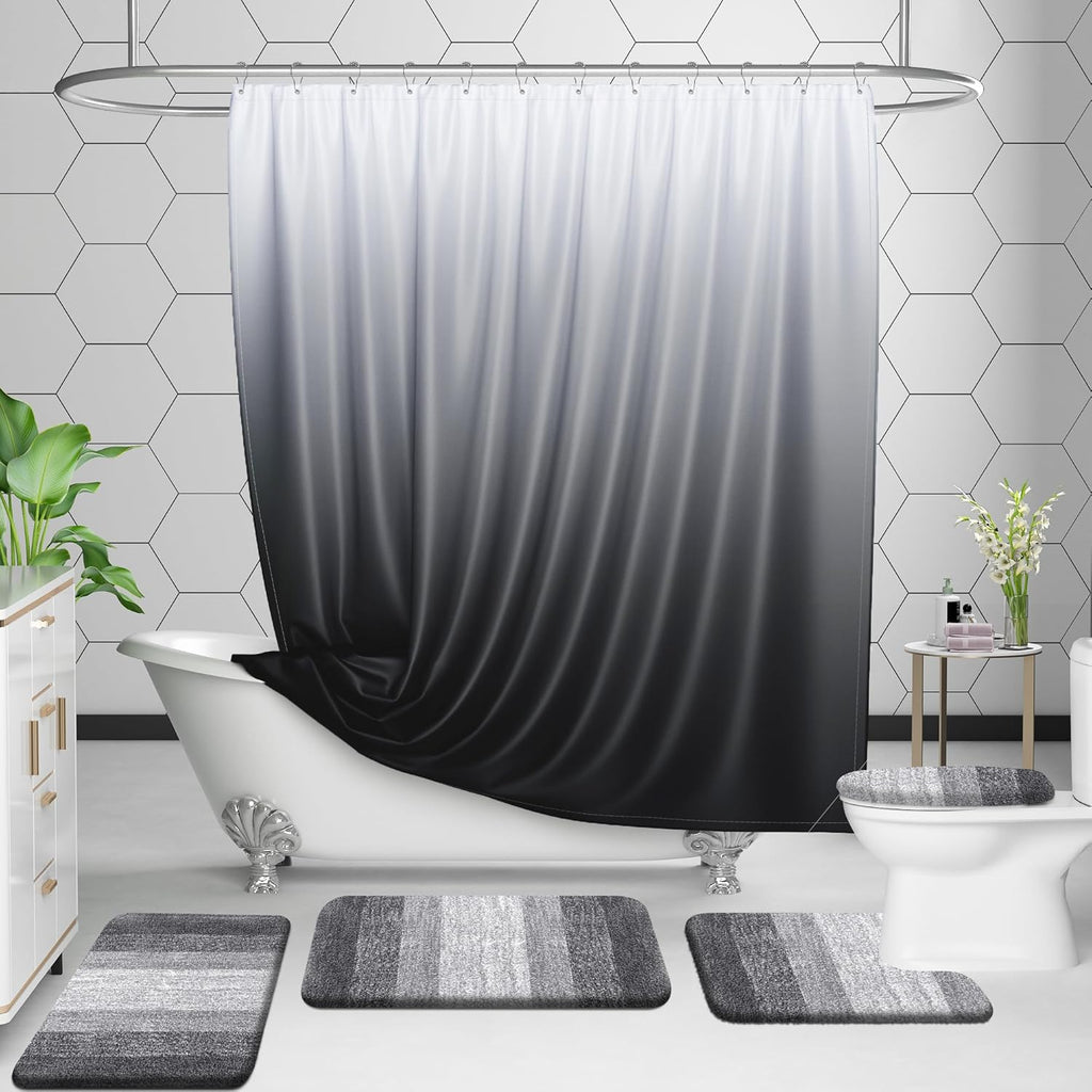 OLANLY Luxury U-Shaped Toilet Rug - Extra Soft, Absorbent Microfiber Bath Mat, 24x20, Grey