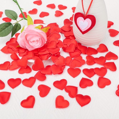 HSONAIGEE 400 Pieces Red Heart Confetti Decoration, 1.4 Inch Sponge Heart Table Petal Romantic Decor for Valentine's Day Wedding Birthday Mother's Day