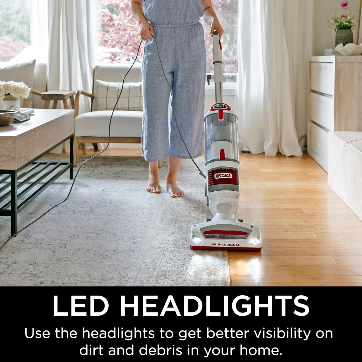 Shark NV501 Rotator Vacuum - Professional Lift-Away with HEPA Filter & LED Headlights | White/Red