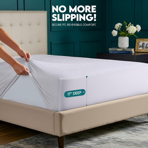Utopia Bedding Waterproof Mattress Protector Top and Both Sides, King Size, Soft and Breathable Dual Sided Terry Mattress Cover, Fitted Style with Stretchable Elastic Pockets