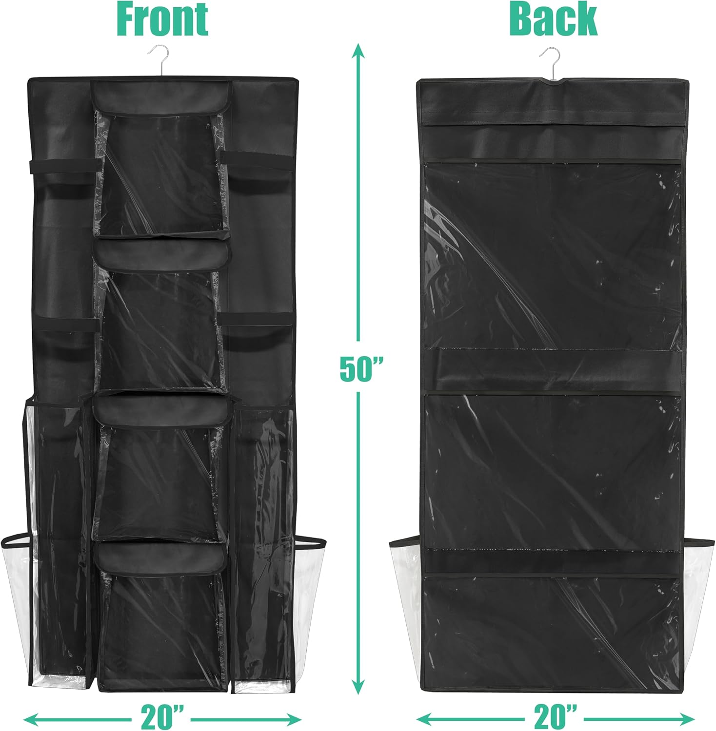 Simple Houseware Gift Wrap Organizer - Double-Sided Storage Pockets in Black | Set of 1