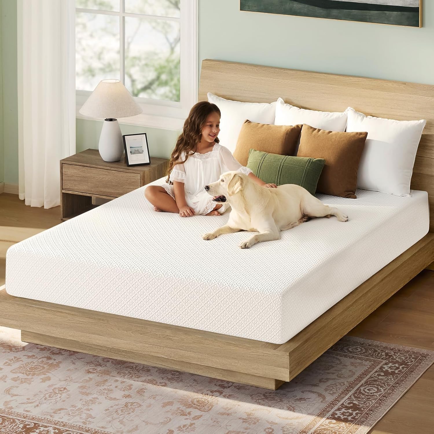Rolanstar Twin Size Gel Memory Foam Mattress - 10 Inch, Fiberglass Free, Breathable & Supportive, CertiPUR-US Certified