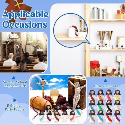 Bememo 12 Pcs Little Jesus Love You Figures - Vibrant Rubber Easter Party Favors for Kids