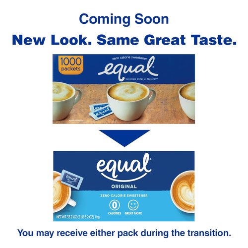 EQUAL Zero Calorie Sweetener Packets - Sugar Substitute for Healthier Living | 500 Count