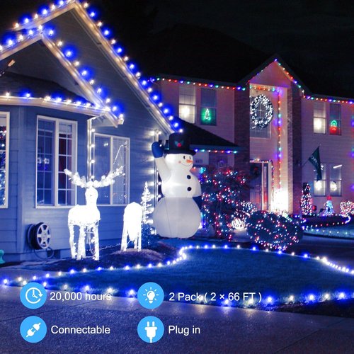 Brightown C9 LED Christmas String Lights - 200 LEDs, 132ft Waterproof Outdoor Decor | Green Wire
