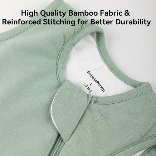 BubblePanda Bamboo Sleep Sack - Soft & Lightweight 0.5 Tog for Toddlers 12-18 Months | 2-Way Zipper