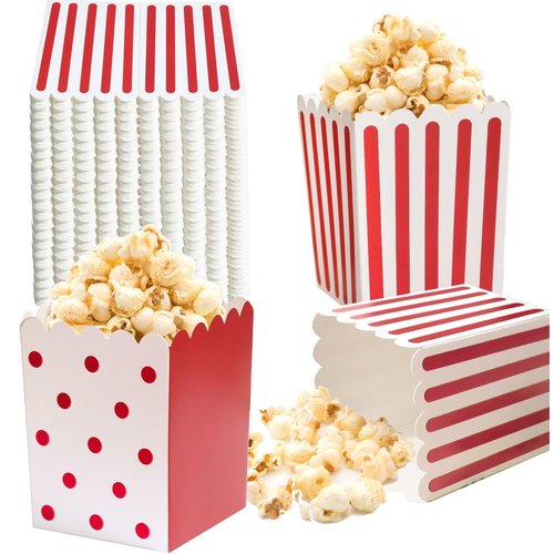 Winoo Design 100 PK Mini Popcorn Boxes Bulk Paper Popcorn Bowl Containers Holders for Party, Movie Night Decorations