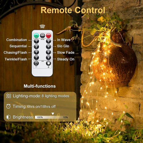 JMEXSUSS Battery Operated Fairy Lights - 400 LED 132ft String Lights with Remote | Warm White Indoor/Outdoor Decor