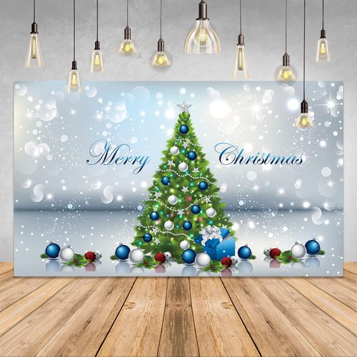 GOER 78 Inch Christmas Banner - Festive Party Decoration with Merry Christmas Design & Tree Motif