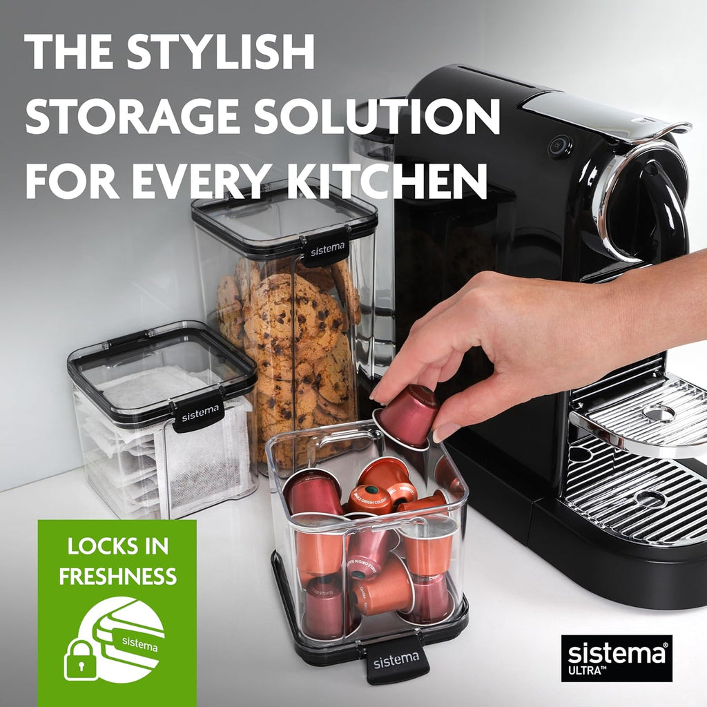Sistema Tritan Ultra Airtight Kitchen Storage Containers - 5-Pack Clear Stackable BPA-Free