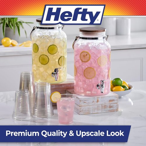 Hefty Clear Plastic Party Cups - 18 Ounce Size, 140 Count for Effortless Entertaining