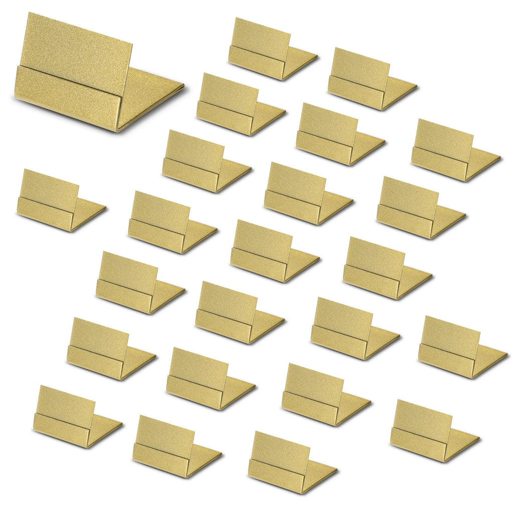 PODUFF Gold Table Number Holders, 24-Pack Metal Place Card Stands & Picture Holders with Storage Box - Ideal for Weddings, Anniversaries, and Parties