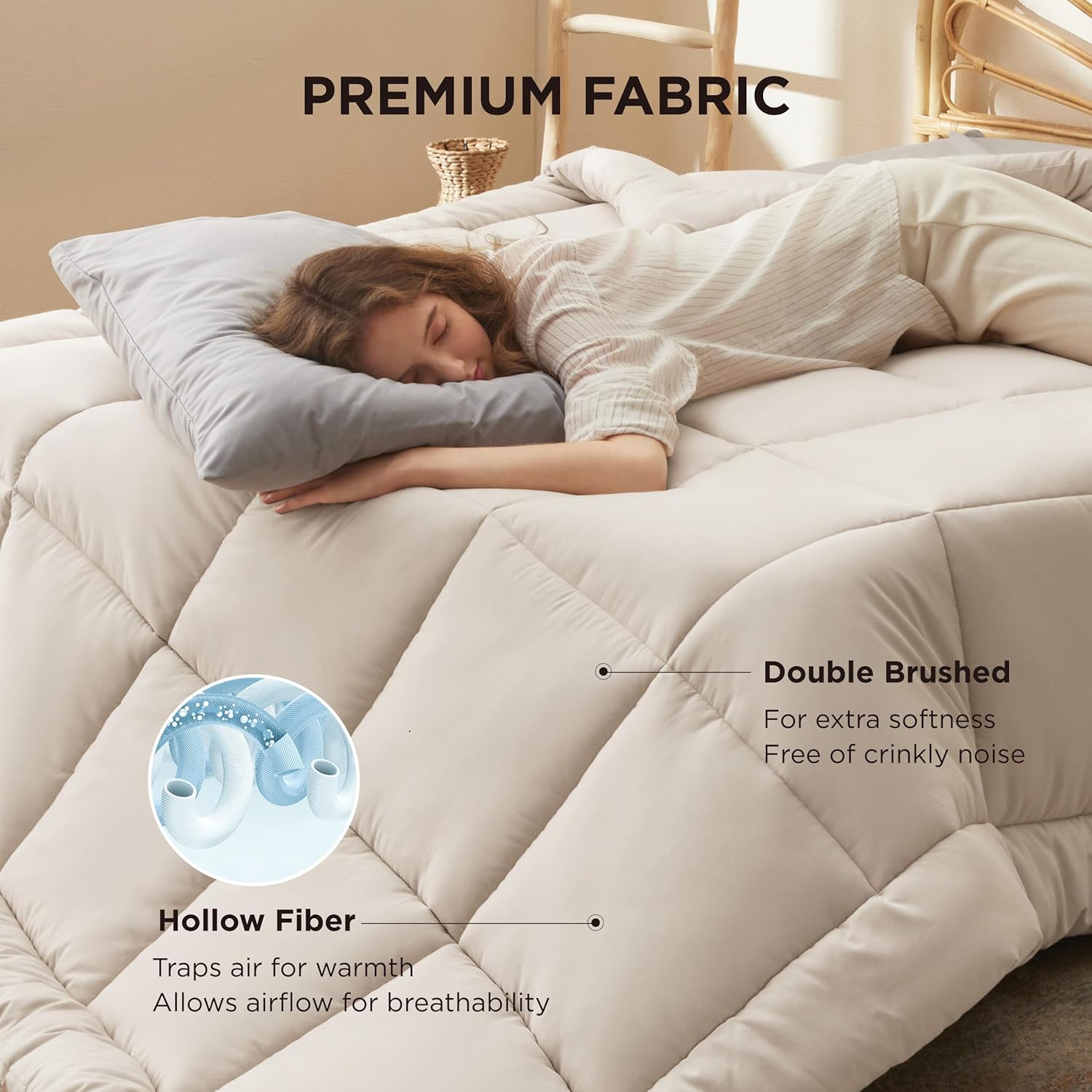 Bedsure Comforter Duvet Insert - All-Season Quilted Full Size Bedding Blanket, GentleSoft Down Alternative, 86 x 82 Inches