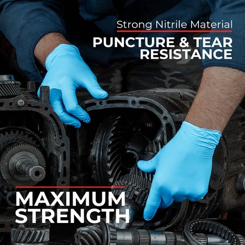 London Labs Heavy Duty 6 Mil Blue Nitrile Gloves Disposable Latex & Powder Free -Extra Stretchy Fentanyl Safe |Medical,First Aid Kit,EMT|Food Safe Rubber Gloves for Cooking & Cleaning|Bulk Pack (1000)