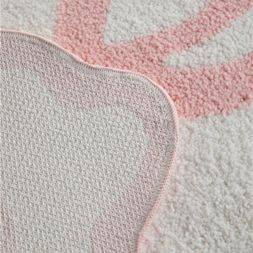 Alwoligag Pink Scalloped Bathroom Mat 26x18, Soft Absorbent Bath Mats, Machine Washable Microfiber Floor Mats for Bathroom Tubs, Sinks and Showers