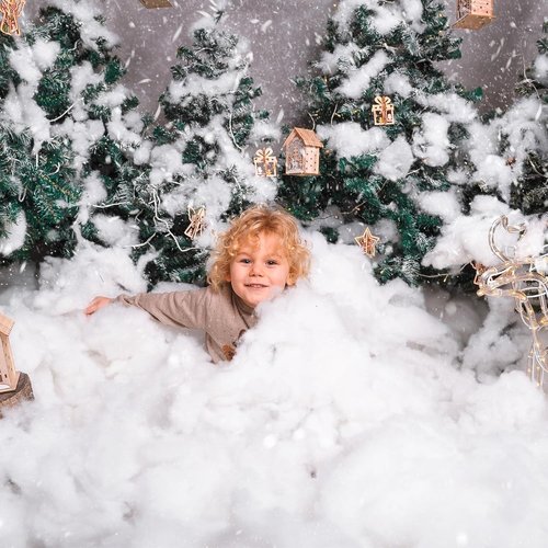 Fovths Christmas Fake Snow Decor - 70 Ounce Fluffy Artificial Clouds for Indoor Displays