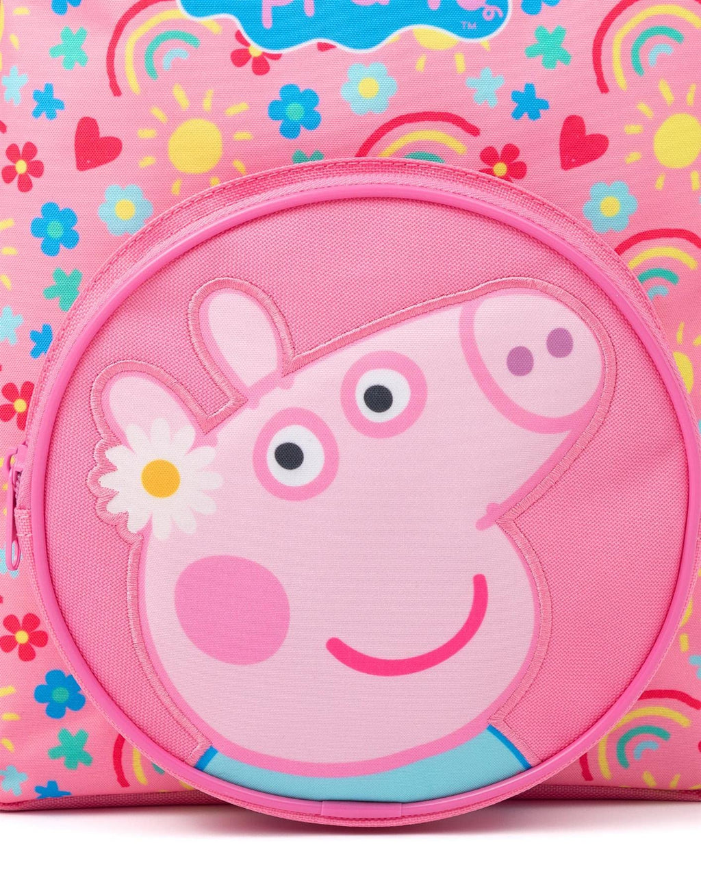 Peppa Pig Girls 4 Piece Backpack Set | Kids Pink Rucksack Bundle with School Bag, Pencil Case, Lunch Bag & Water Bottle