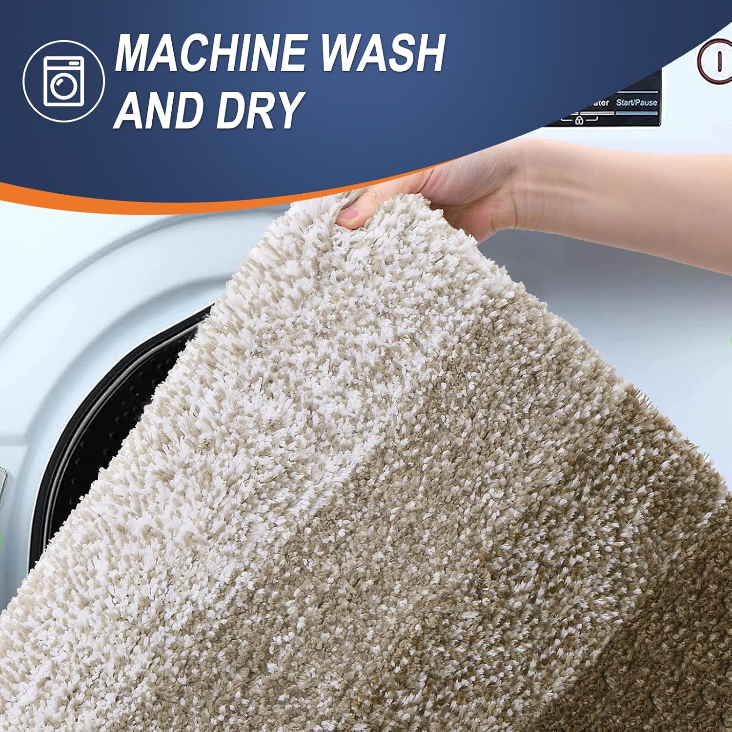 OLANLY Large Bathroom Rug Mat - Extra Soft Microfiber, Quick Dry, Machine Washable | 45x27 Coffee Color