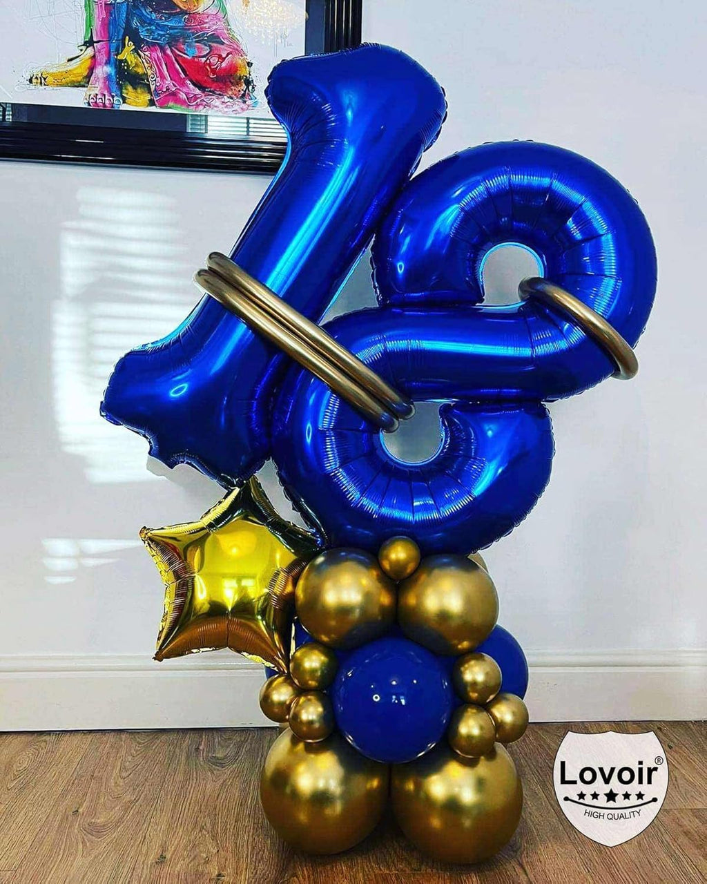 Skiennix 40-Inch Navy Blue Number 28 Balloons - Giant Foil Mylar Helium Decorations for 28th Birthday & Anniversary Celebrations