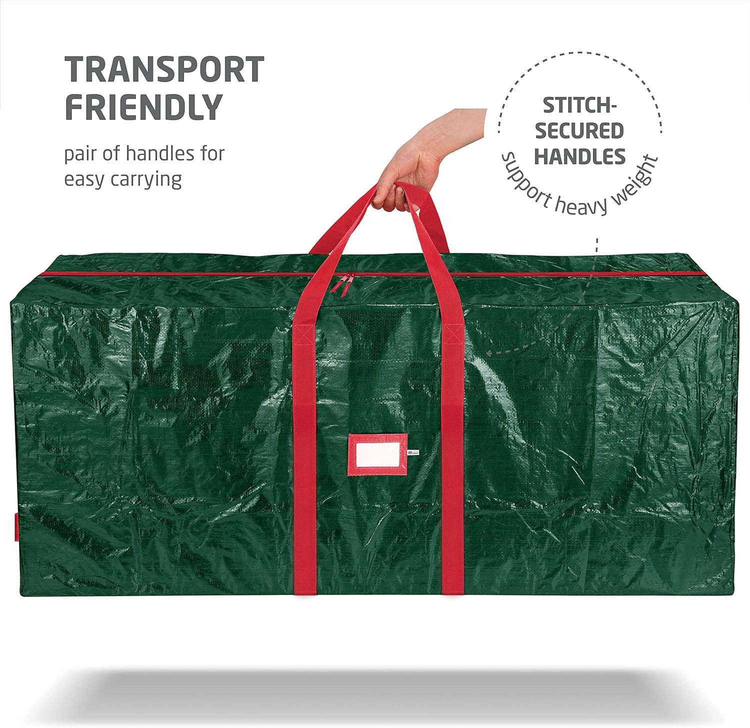 Zober Christmas Tree Storage Bag | Fits 9 Ft Artificial Trees - Waterproof, Durable Design - Green (Pack of 2)