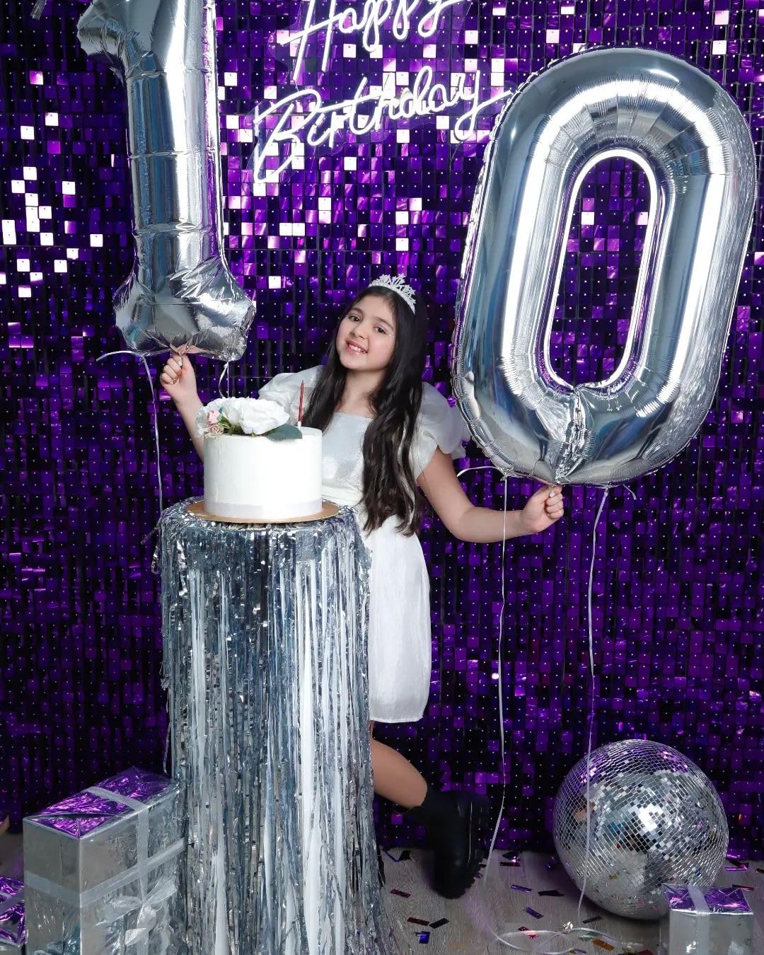Silver Number 0 Balloon - 40 Inch Birthday Decoration for Milestone Celebrations