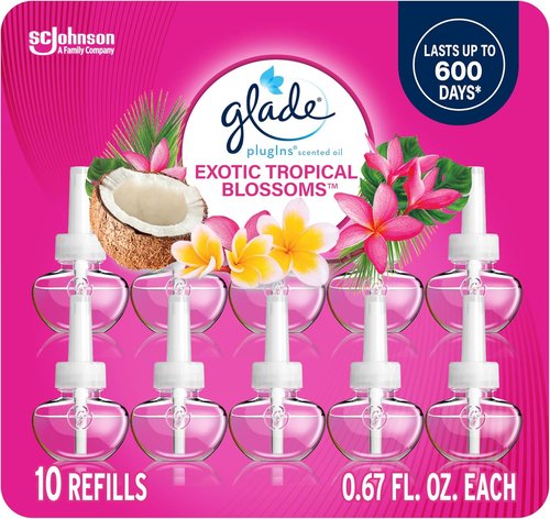 Glade PlugIns Refills Air Freshener - Exotic Tropical Blossoms Scent | 6.7 Fl Oz, 10 Count