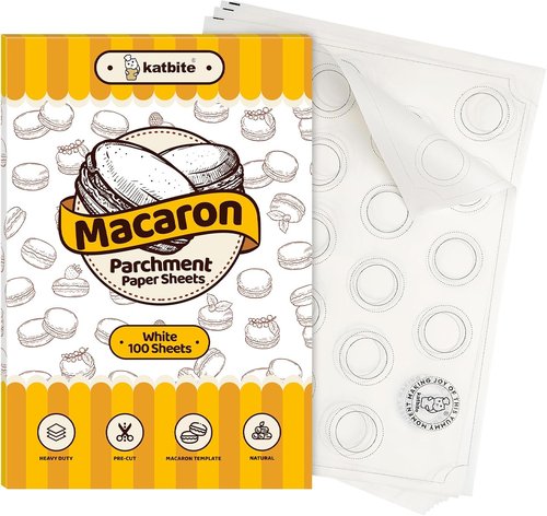 Katbite Macaron Parchment Sheets - Non-Stick Baking Stencil, 12x16 In, Heavy Duty & Pre-Cut