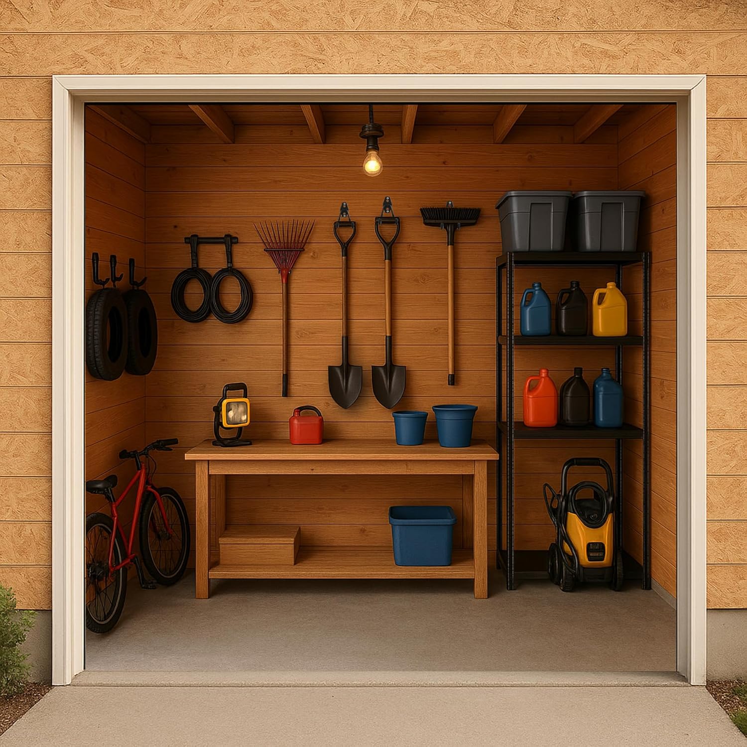 Skiennix Garage Hooks - Heavy Duty Wall Mount Tool Organizer for Ladders, Bikes & Garden Tools | 8 Pack