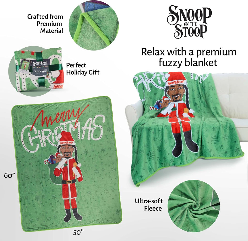 Snoop Dogg Christmas Throw Blanket - Cozy 50" x 60" Soft Fleece for Couch | Perfect Secret Santa Gift