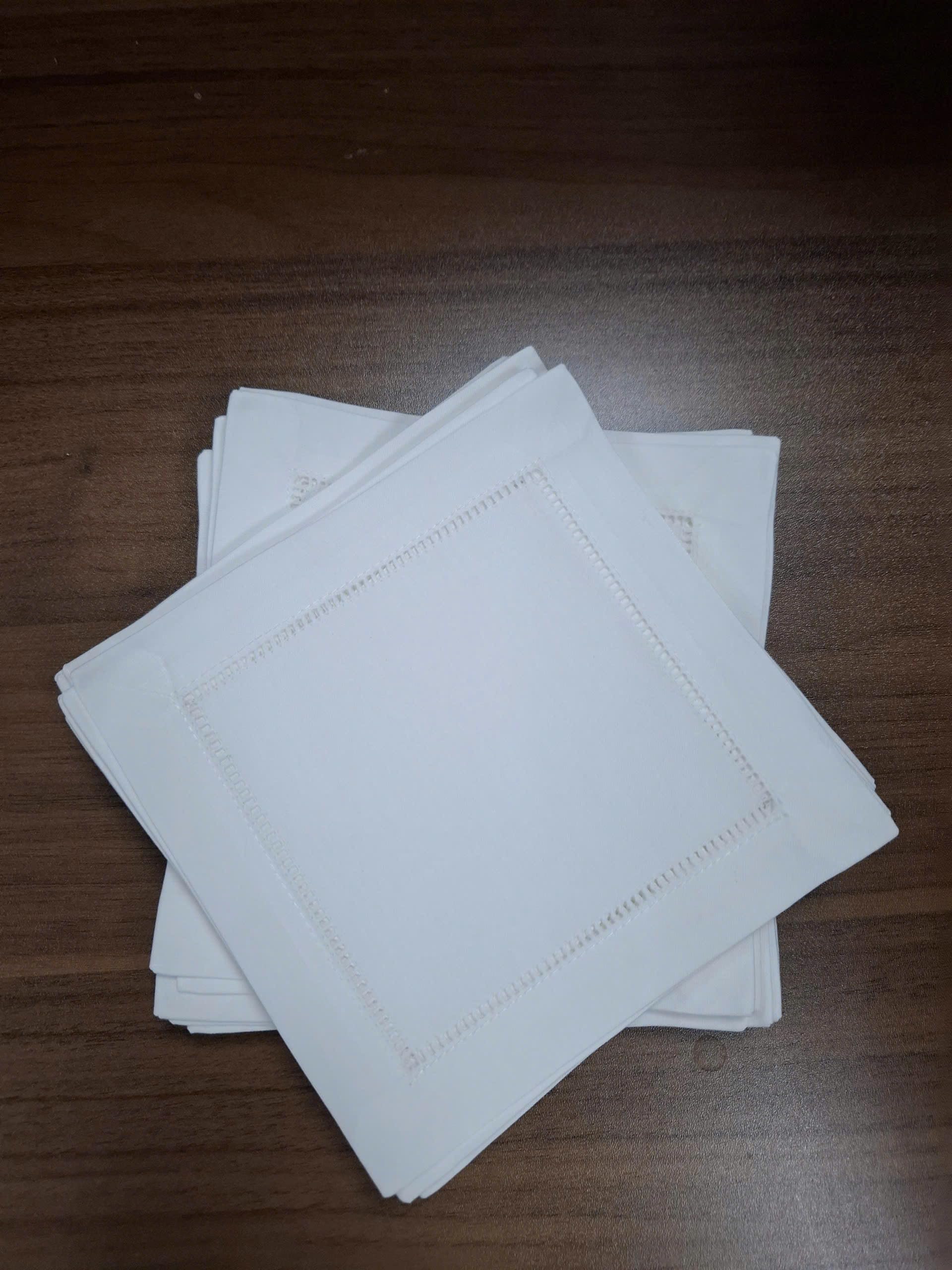 White Cocktail Napkins 6x6
