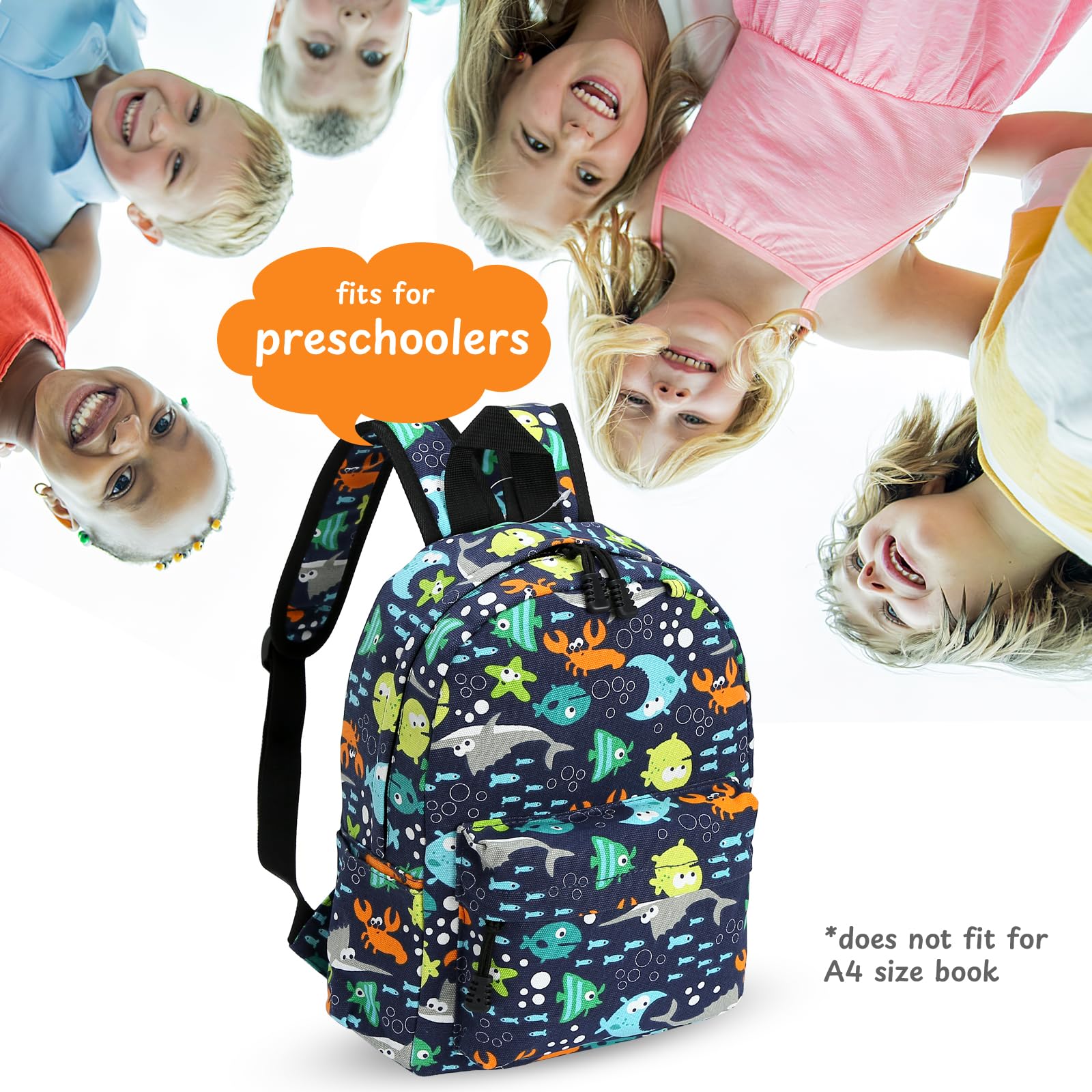 Zicac Toddler Backpack Cute Canvas Preschool Backpacks for Boys Girls, Kids Backpack Perfect for Daycare and Preschool