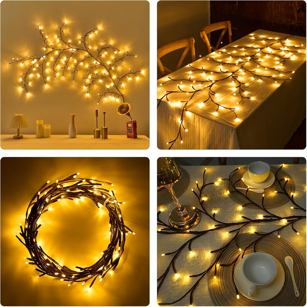 Enchanted Willow Vine Lights for Wall,Willow Vine Tree Branch Lights Decoration Gift,with 48 LED Light and Remote,8 Lighting Modes,for Bedroom Wall Doors Windows Wedding Christmas (47 Inch)