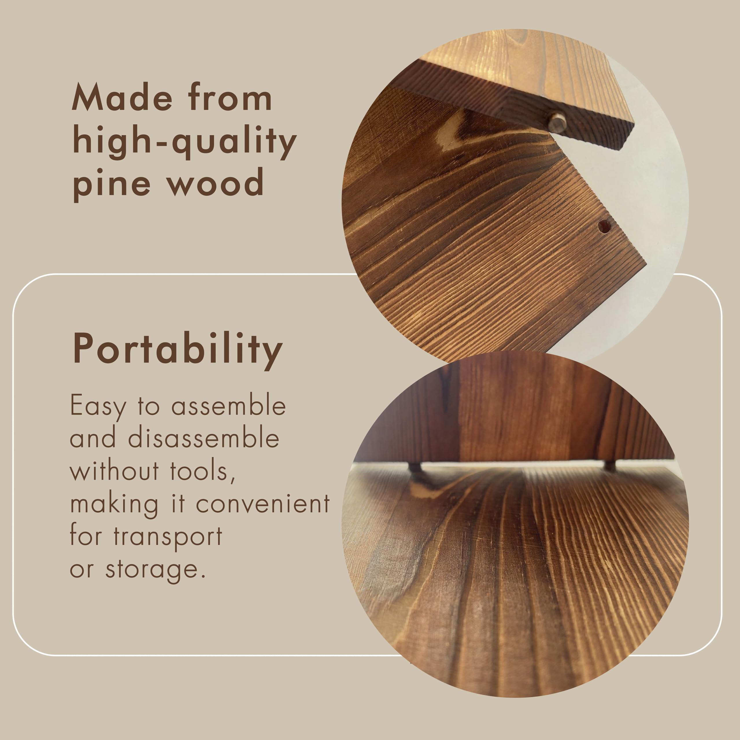Living By Design LONDON 4-Tier Ultra Wide Wooden Display Stand, Wood Riser for Table Display, No Tools Required, Easy to Assemble, Durable Wood Stands for Dessert Table & Home Deco