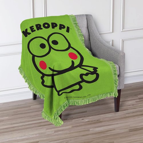 Keroppi Throw Blanket Bundle - Keroppi Kids and Teens Blanket Plus Stickers and More for Girls | Hello Kitty and Friends Keroppi Blanket Size 40"x50"