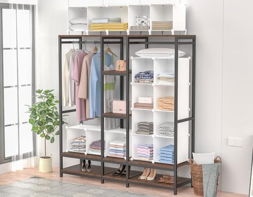 HOMIDEC 12-Cube Closet Organizer - Portable Clothing Storage Shelves | White Finish
