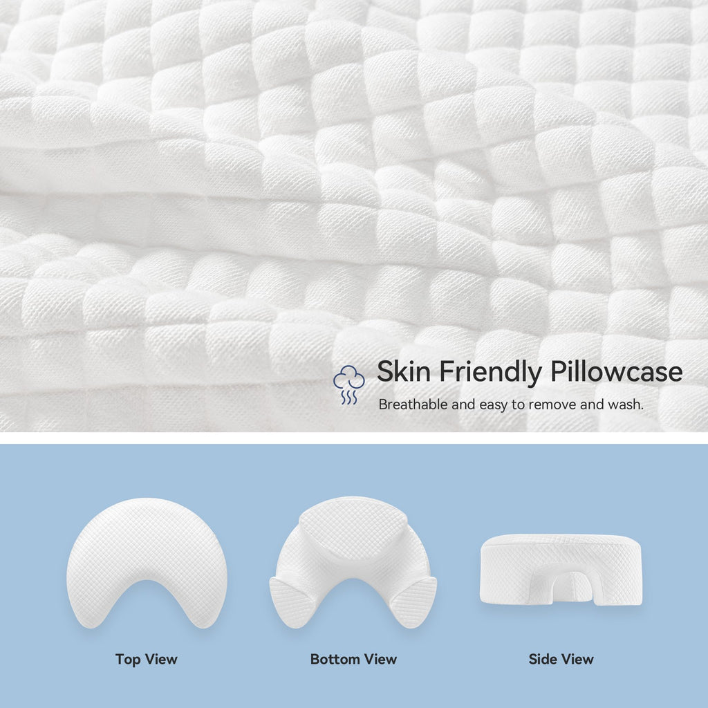 AM AEROMAX Side Sleeping Pillow with Arm Holes - Breathable Memory Foam Pillow for Shoulder & Rotator Cuff Pressure Relief - Ideal for Side Sleepers Who Prefer a Cozy,Body-Hugging Feel