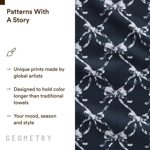 GEOMETRY Bar Towels for Kitchen - Premium Towels for Cleaning Dishes & Glassware - Absorbent & Fast Drying Kitchen Towels - Lolita, 12" x 14" - 1-Piece