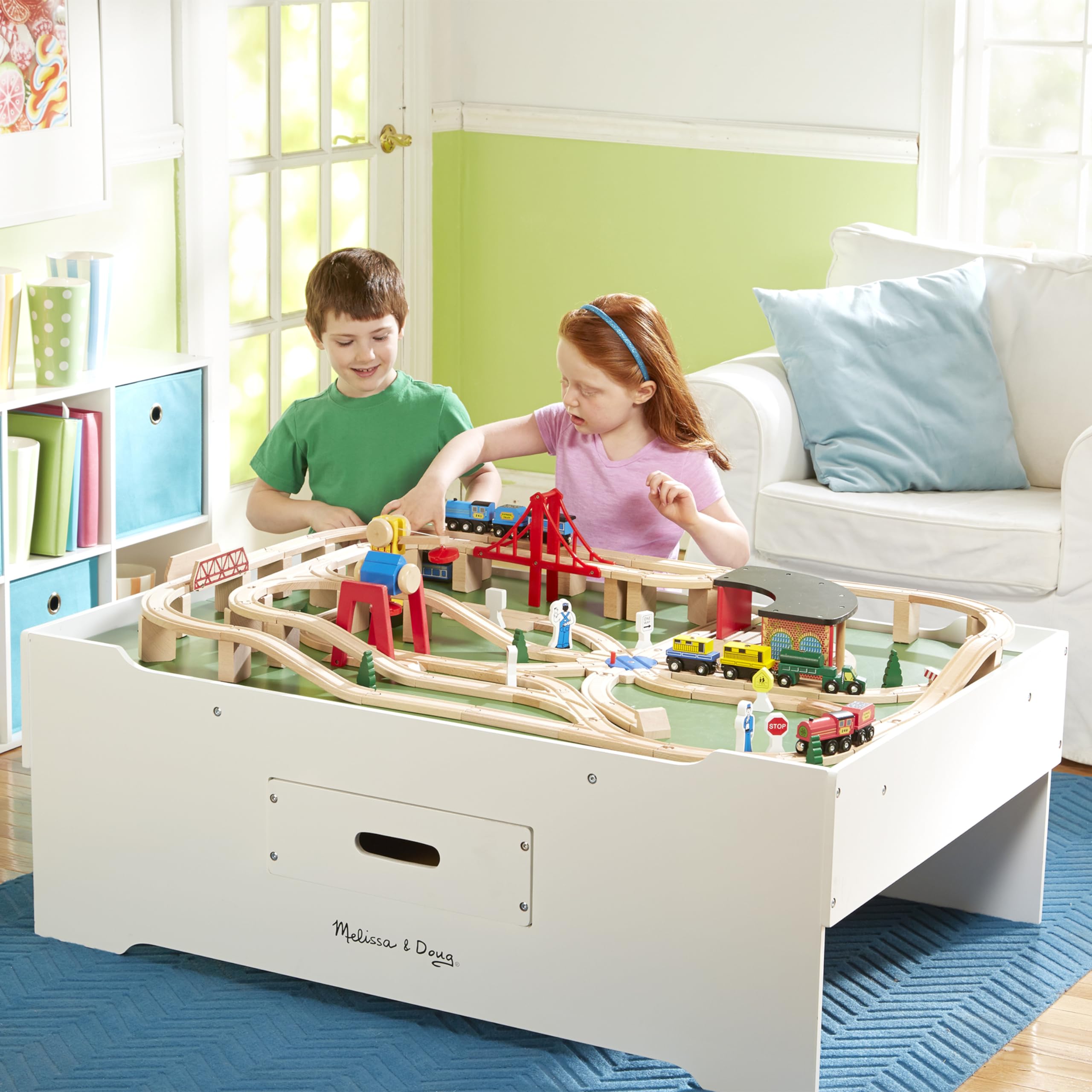 Melissa & Doug Deluxe Wooden Multi-Activity Play Table for Playroom