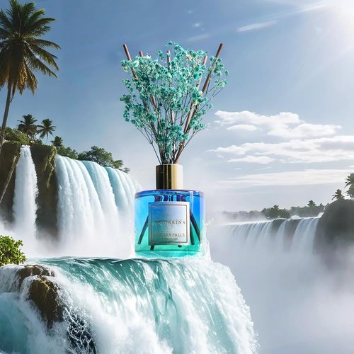 Cocorrína Reed Diffuser - Niagara Falls 6.7 Fl. Oz Set with 8 Sticks & Preserved Baby's Breath | Home Decor