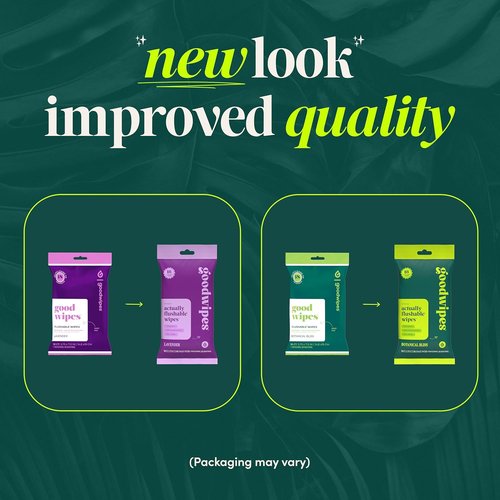 Goodwipes Flushable Wipes - Extra Large Portable Wet Wipes - Sewer & Septic Safe - Botanical Bliss & Lavender, 108 Count (6 Packs)