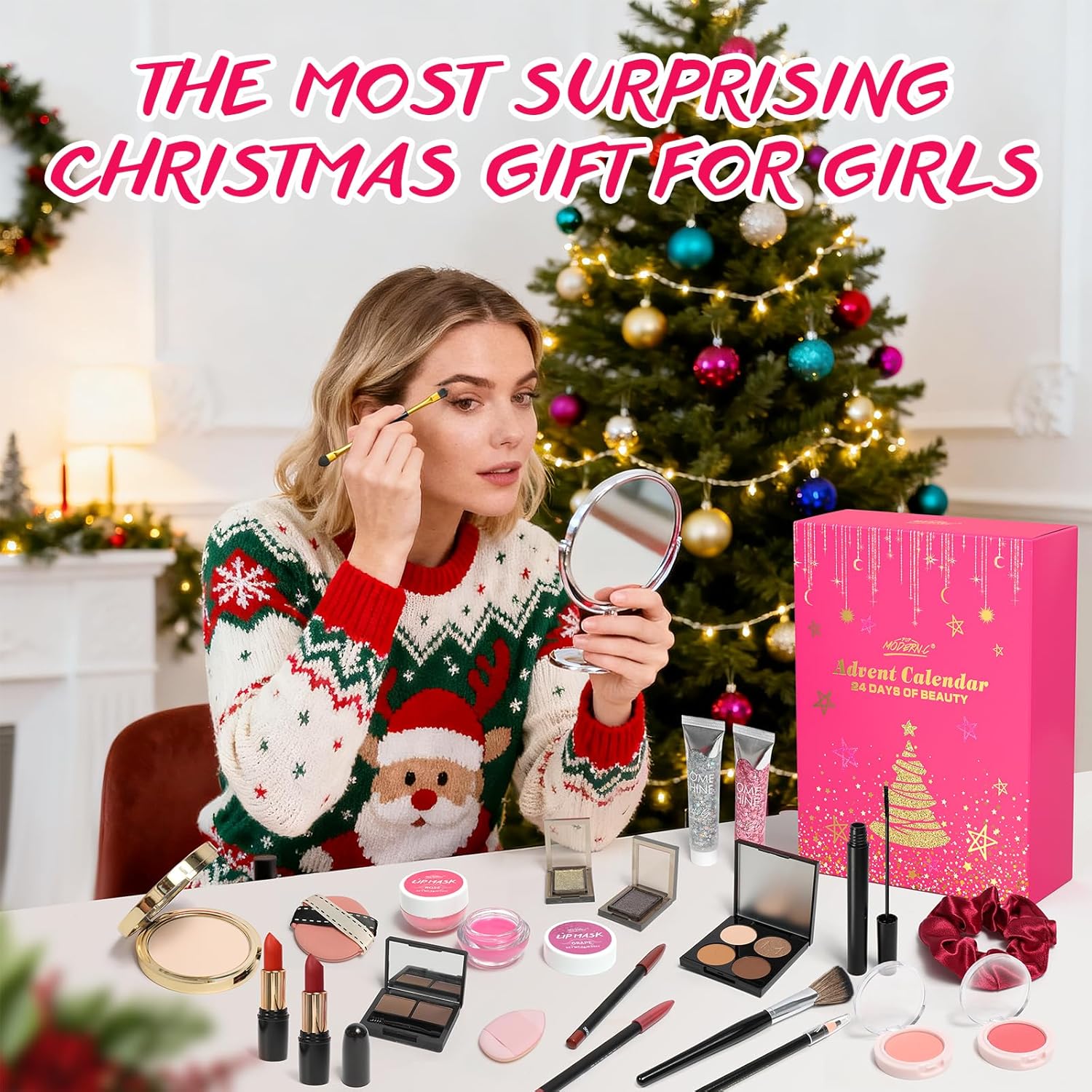 Skiennix Makeup Advent Calendar 2025 - 24 Days of Beauty Gifts for Women & Teens | Perfect for Christmas