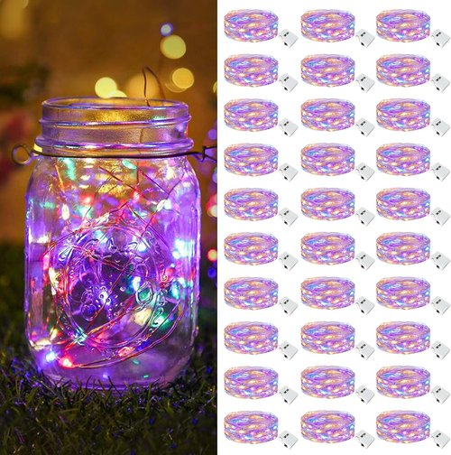 Btfarm 30 Pack Fairy Lights - Battery Operated 7ft Twinkle Lights | Waterproof Mini Silver Wire for Weddings & Decor