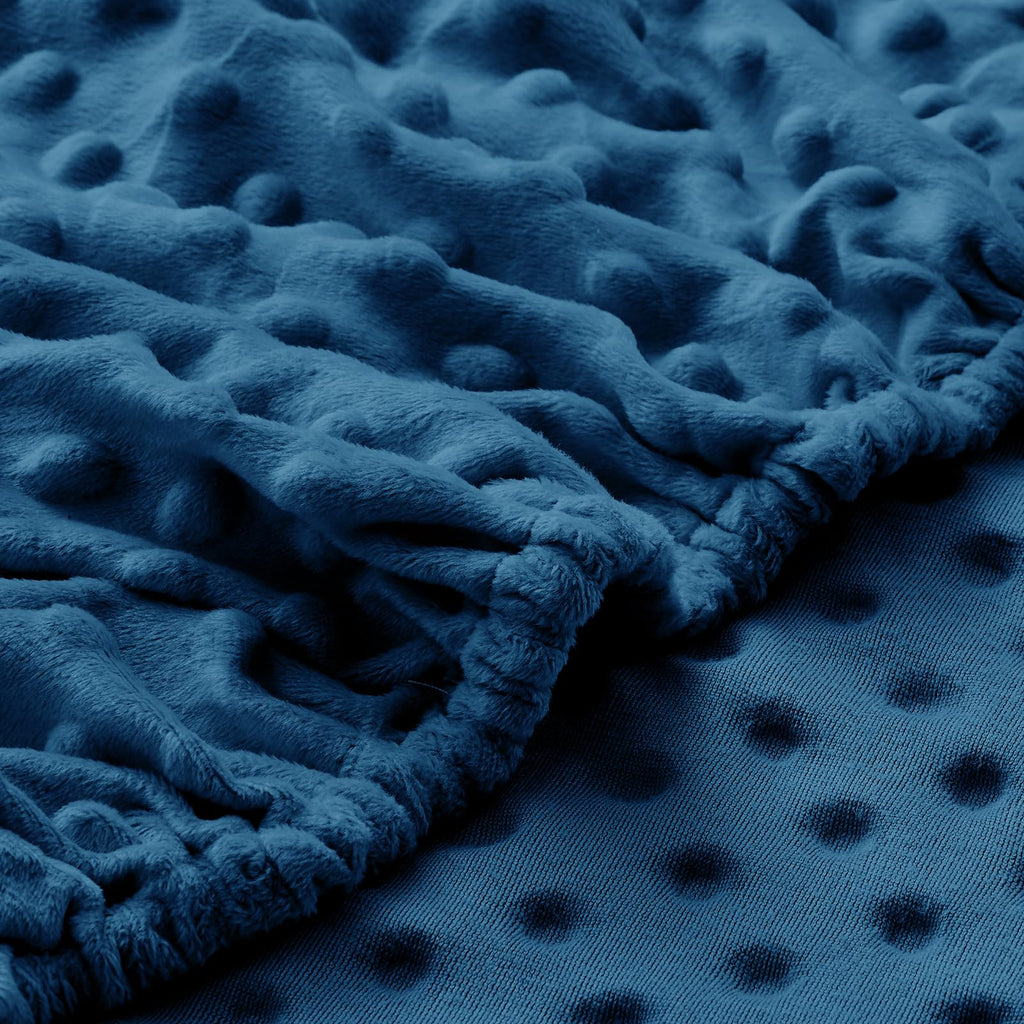 Entisn Pack N Play Sheets Fitted, 26 x 38 Inch Minky Dot Mini Crib Sheet for Boys, Soft and Warm Fleece Nursery Bedding for Most Mini Crib Mattresses (Navy Blue)