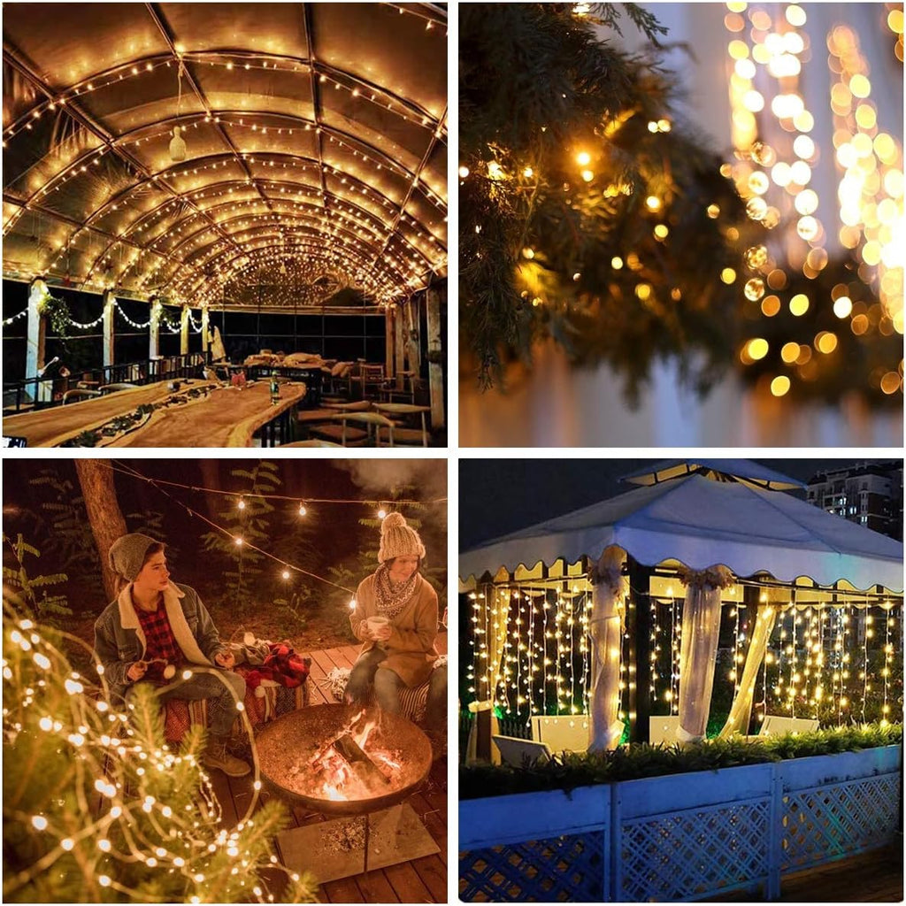 Vicloon Fairy Curtain Lights - 300 LED Warm White String Lights | 9.8x9.8 Ft Waterproof with Remote Control
