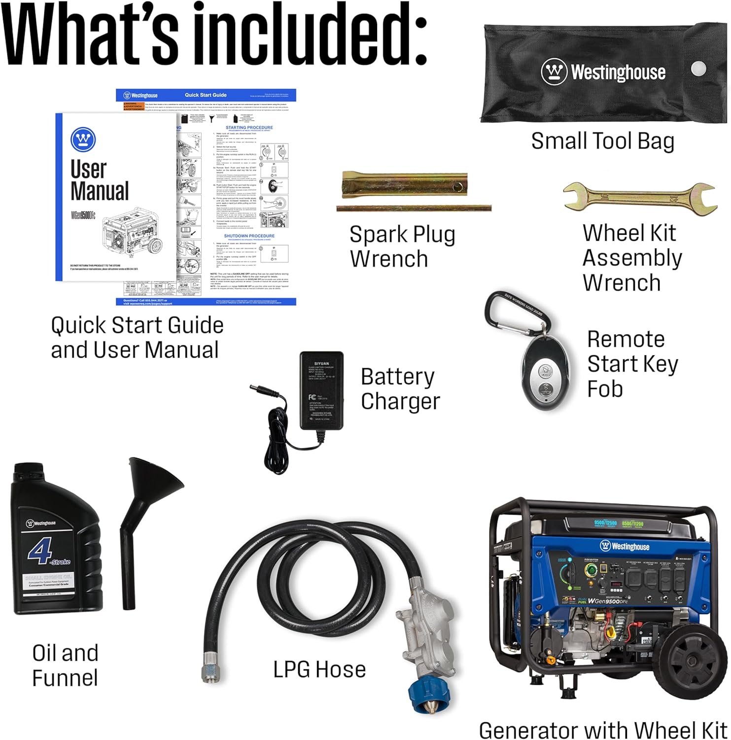 Westinghouse 12500 Peak Watt Portable Generator - Dual Fuel, Remote Start & CO Sensor Ready