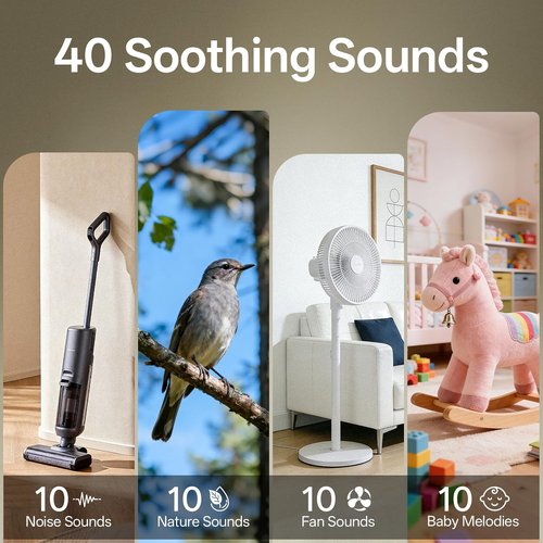 Hotmoon Sound Machine - Dual-Speaker White Noise Device with 40 Relaxing Sounds & Timer | Pink, Brown, Green Noise for Sleep and Office Privacy