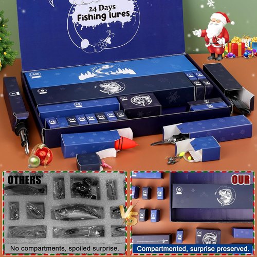 **Fishing Advent Calendar 2025 - 24 Days of Surprise Gifts for Men & Teens | Fishing Tools & Lures**